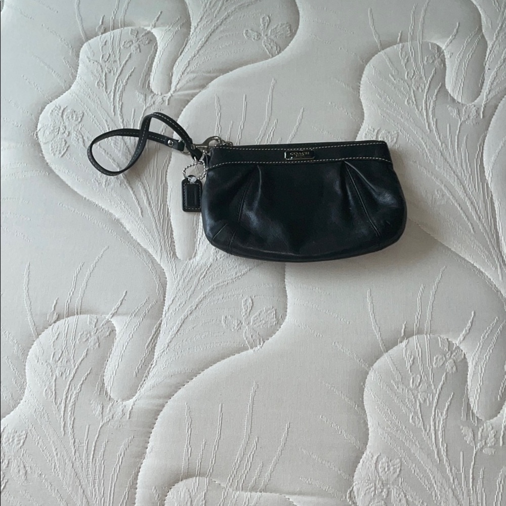 Coach Black Leather Wristlet